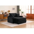 thumbnail image 1 of Single Sofa Armchair, Upholstered Chaise Lounge Chair with Removable Ottoman, Deep Seat Single Couch Oversized Sofa Chairs Reading Arm Chair for Living Room Bedroom Apartment Office, Black, 1 of 6