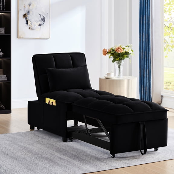 Single Sofa Bed with Adjustable Backrest and Pillows / Ideal for Watching TV