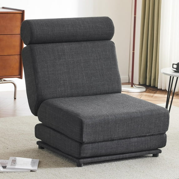 Single Sofa Chair Foldable Single Sofa Bed with Pillow,Portable Foldable Sofa Bed,Leisure Sofa Chair,Easy to Store,Made of Breathable and Wearable Linen