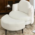 thumbnail image 1 of Single Sofa Chair with Integrated Coffee Table | Good for Reading, Relaxing at Home | MDF Table and Lamb Velvet Fabric | Resolves the Issue of No Item Placement, 1 of 6
