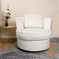 thumbnail image 1 of Single Sofa Chair Mid-Century Modern Accent Chair 360°Rotating Sofa Chair for Living Room Bedroom White, 1 of 1