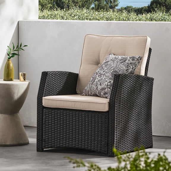 Single Sofa for Outdoor Use | Ensure Comfort in Outdoor Leisure Time | Constructed with PE Rattan, Iron and Waterproof Fabric | Overcome the Shortage of Comfortable Outdoor Furniture