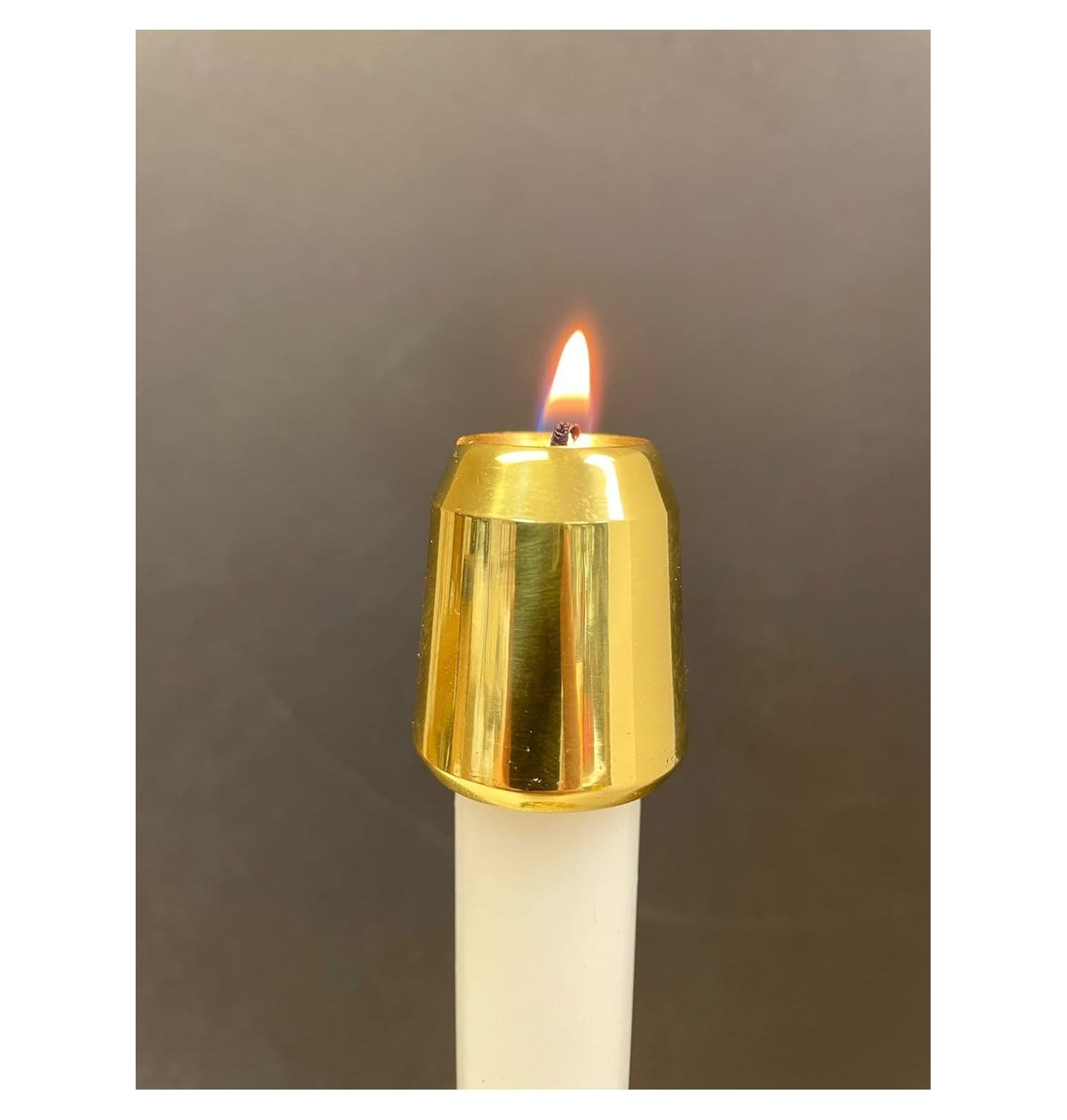 Single Solid Brass Candle Follower, Candle Burner for 7/8" Diameter