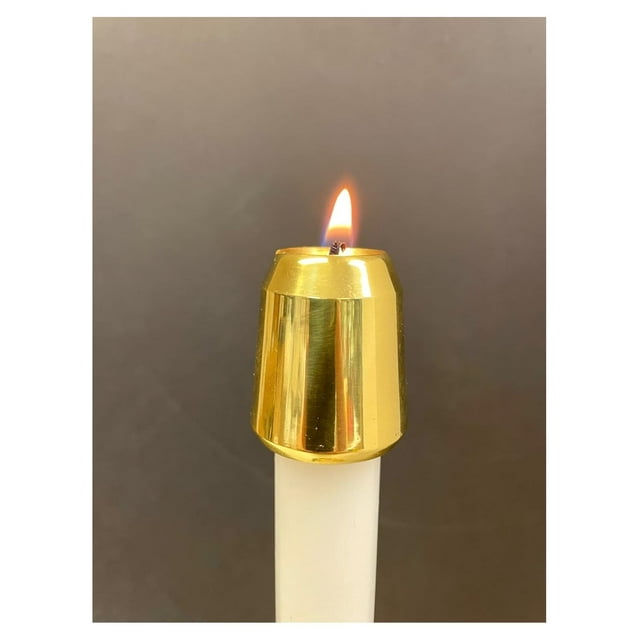 Single Solid Brass Candle Follower, Candle Burner for 7/8" Diameter Candle (1 Piece)