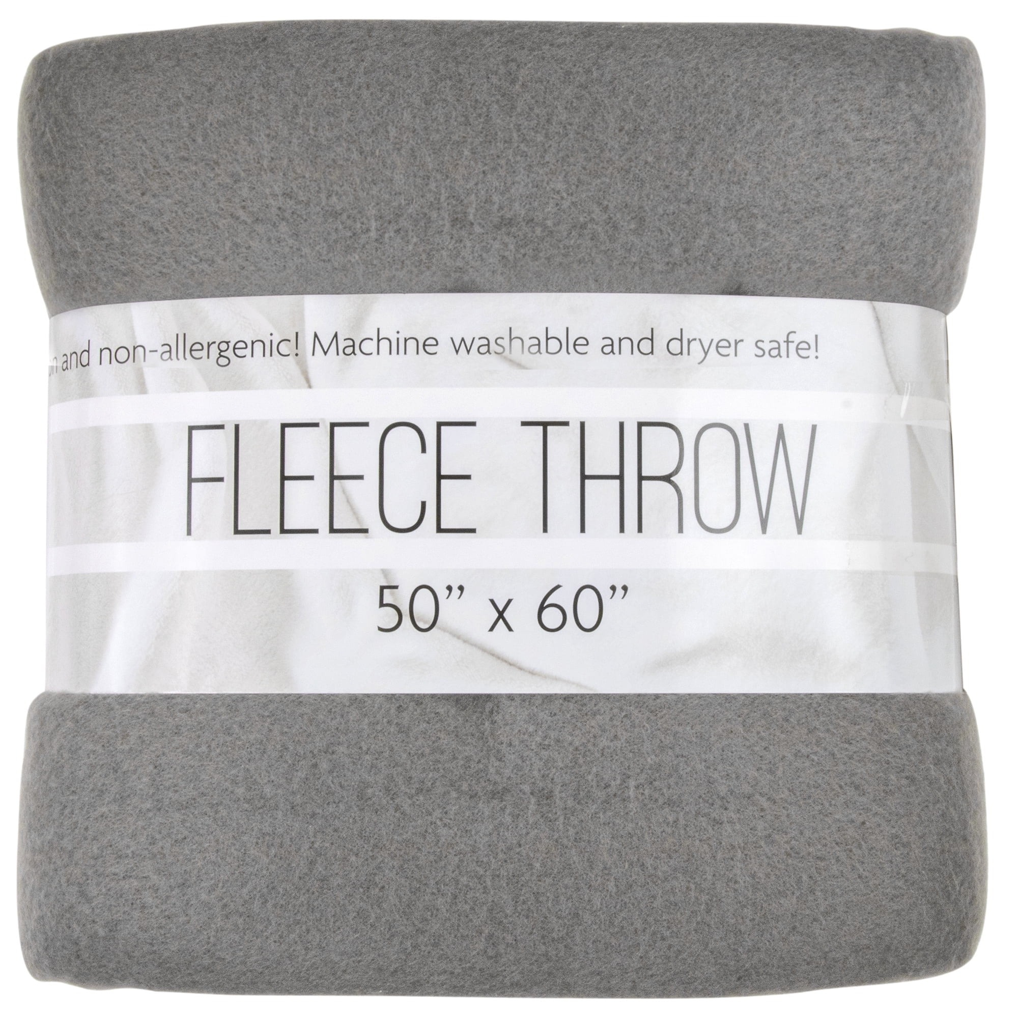 Gray 50x60 Fleece Throw Blanket for Pets and Kids