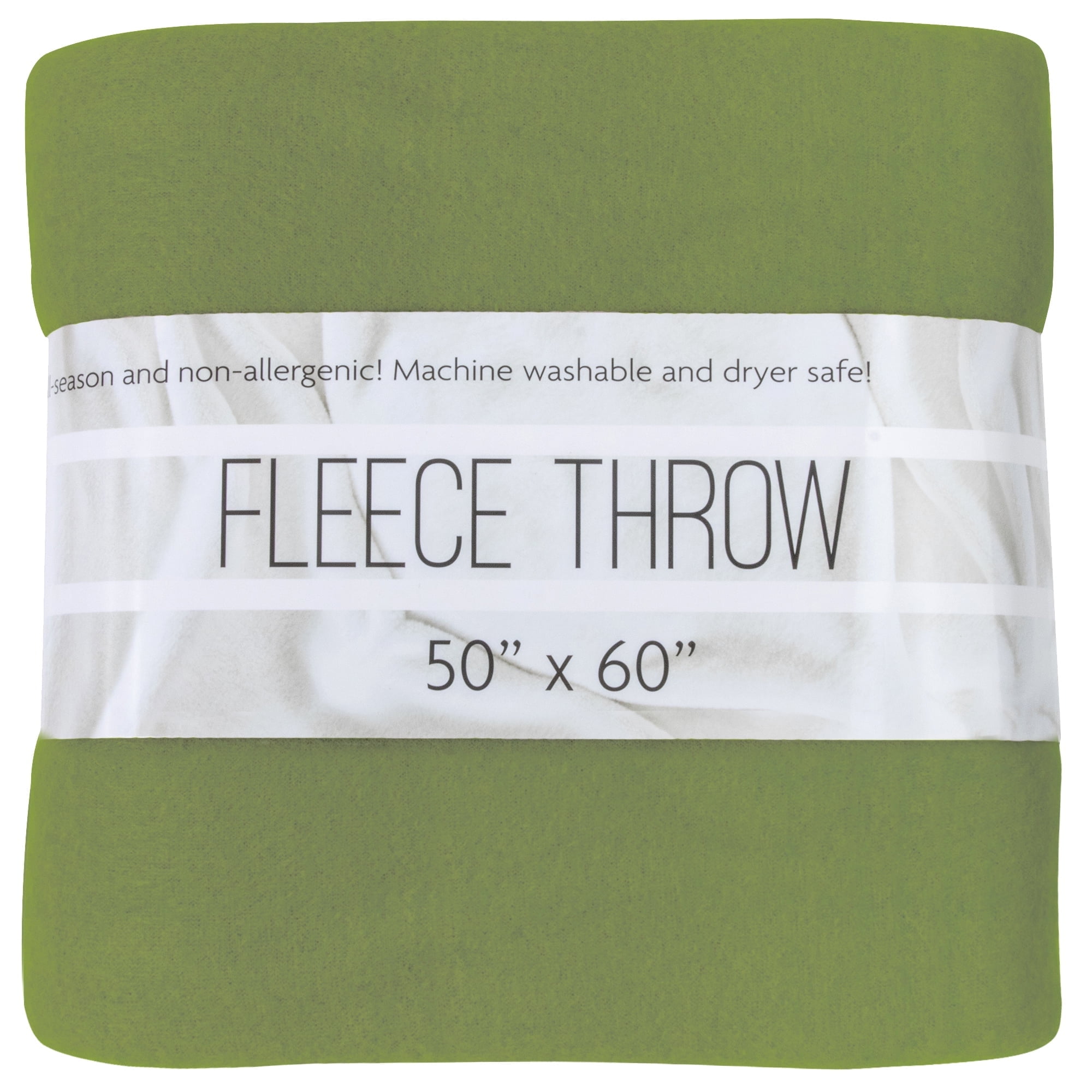 Lime Green 50'' x 60'' Fleece Throw Blanket for Pets and Kids