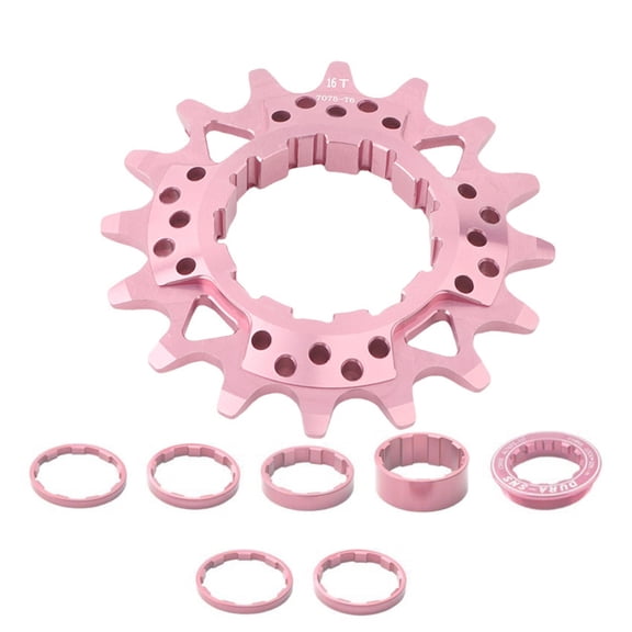Single Speed Cassettes with Spacer and Locking Rings, 16T 18T Single Speed Cogs Conversion for Multiple Speed Bikes