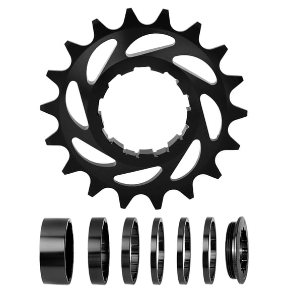 Single Speed Cassettes with Spacer and Locking Rings, 16T 18T Single Speeds Cogs Conversion Set for Multiple Speed Bikes
