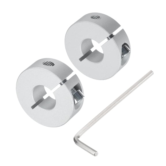 Single Split Shaft Collar Set for 14mm Shaft, One-Piece 2pcs Clamping Collars 35mm OD, 12mm Thickness