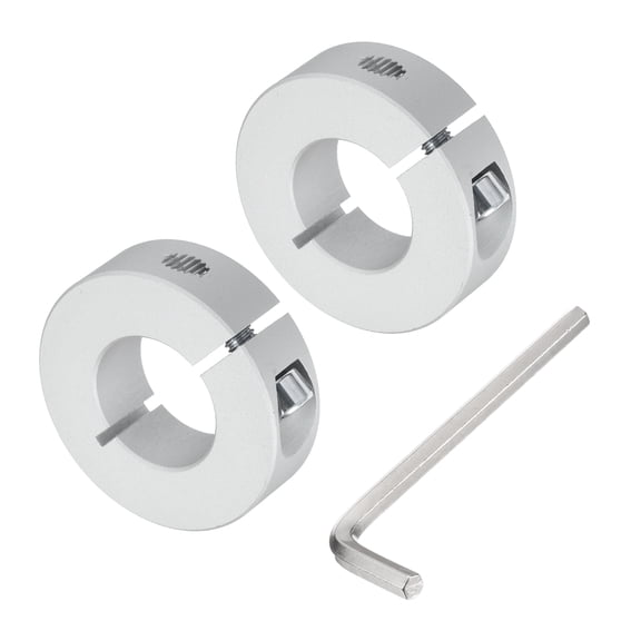 Single Split Shaft Collar Set for 20mm Shaft, One-Piece 2pcs Clamping Collars 40mm OD, 12mm Thickness