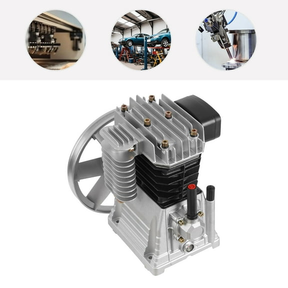 Single Stage Twin Cylinder Air Compressor Pump Head, Aluminum and Iron Air Compressor Pump Head, Air Compressor Head
