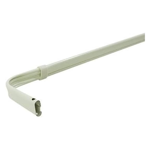 Single Standard Lock Seam Curtain Rod, to 84-Inch Adjustable Width, 3 1/2-Inch Projection, White 48 to 84 inches