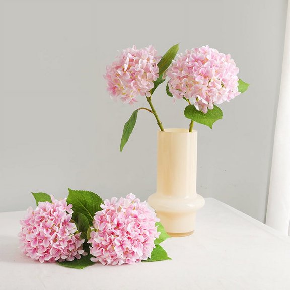 Single-Stem 3D Hydrangea, Artificial Flowers for Weddings and Home Décor