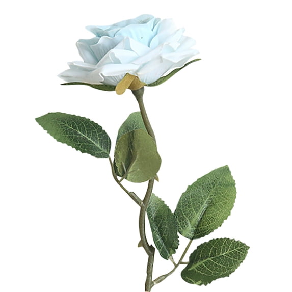 Single Stem Artificial Rose, Silk Faux Rose Stem, Long Stem Fake Rose Flower, Realistic Rose Bloom with Green Leaves Stem, Artificial Roses Flowers for Wedding Home Decoration 1Pcs