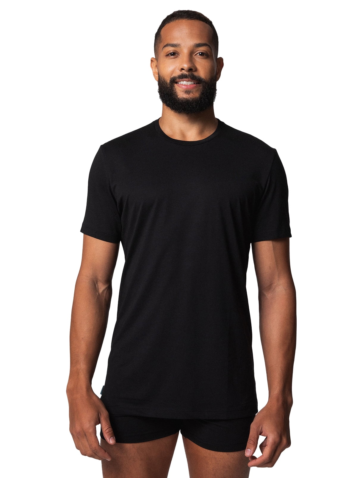 Single Stitch | Men\'s Crewneck T-Shirt | 50/50 Tencel & Cotton | S thru 2x  (Black, X-Large)