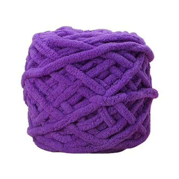 Single Strand Ice Line 14 Purple, 1 Roll of Wool, FNGZ Chunky Knit Yarn Soft Velvet Yarn Crochet Knitting Blanket Yarn Diy Craft for Knit Sweaters Blankets Shoes Scarves Clothes