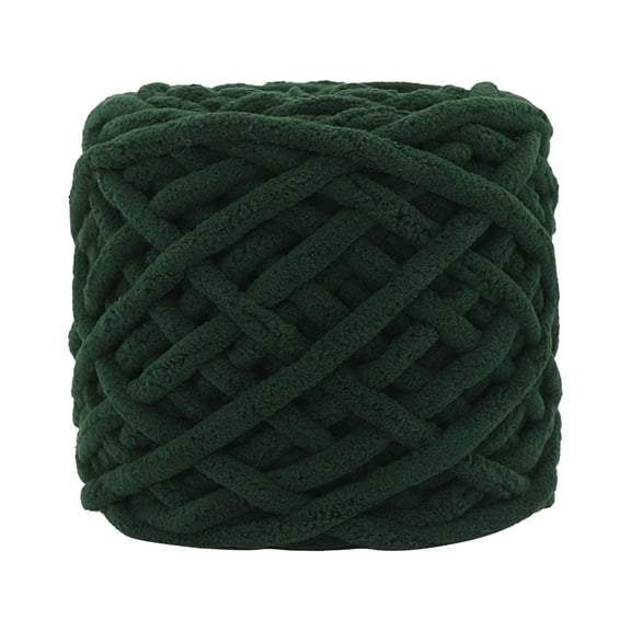 Single Strand Ice Line 57 Dark Green, 1 Roll of Wool, FNGZ Chunky Knit Yarn Soft Velvet Yarn Crochet Knitting Blanket Yarn Diy Craft for Knit Sweaters Blankets Shoes Scarves Clothes
