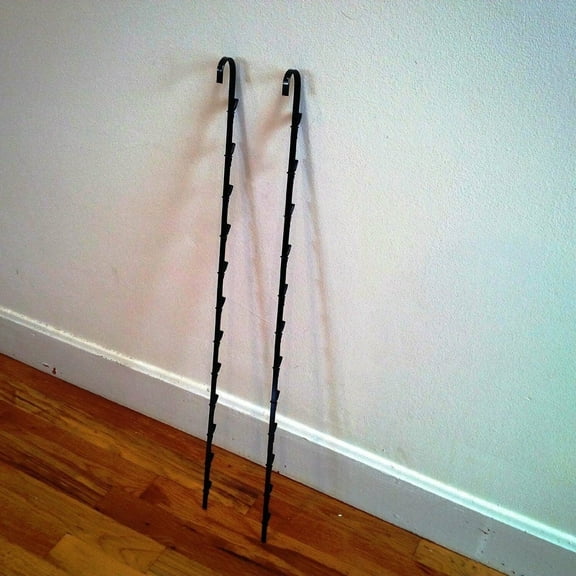 Single Strip 12 Clip Hanging Potato Chip, Candy Display Rack (Black) -Count of 2