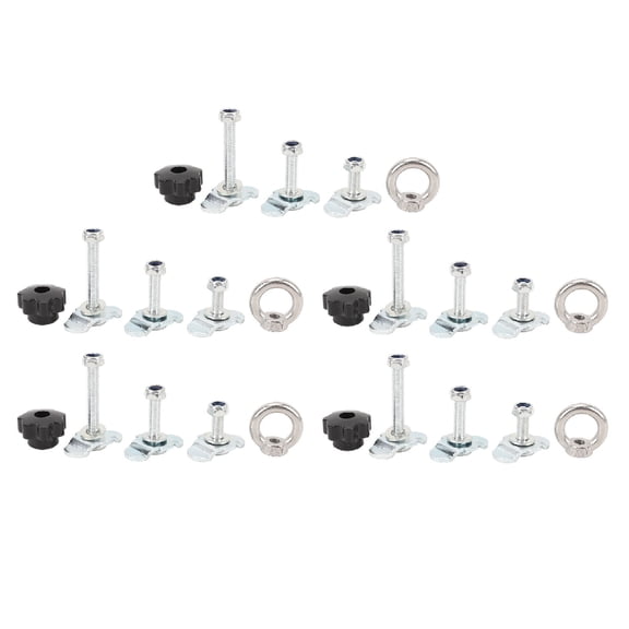 Single Stud Airline Rail End Fitting Kit with 360 Rotatable Base & Round Lashing Eyelet for Truck Beds Trailers, Carbon Steel Tie Down Anchors for UTV ATV Motorcycle, 25 Pcs / 25 Pieces
