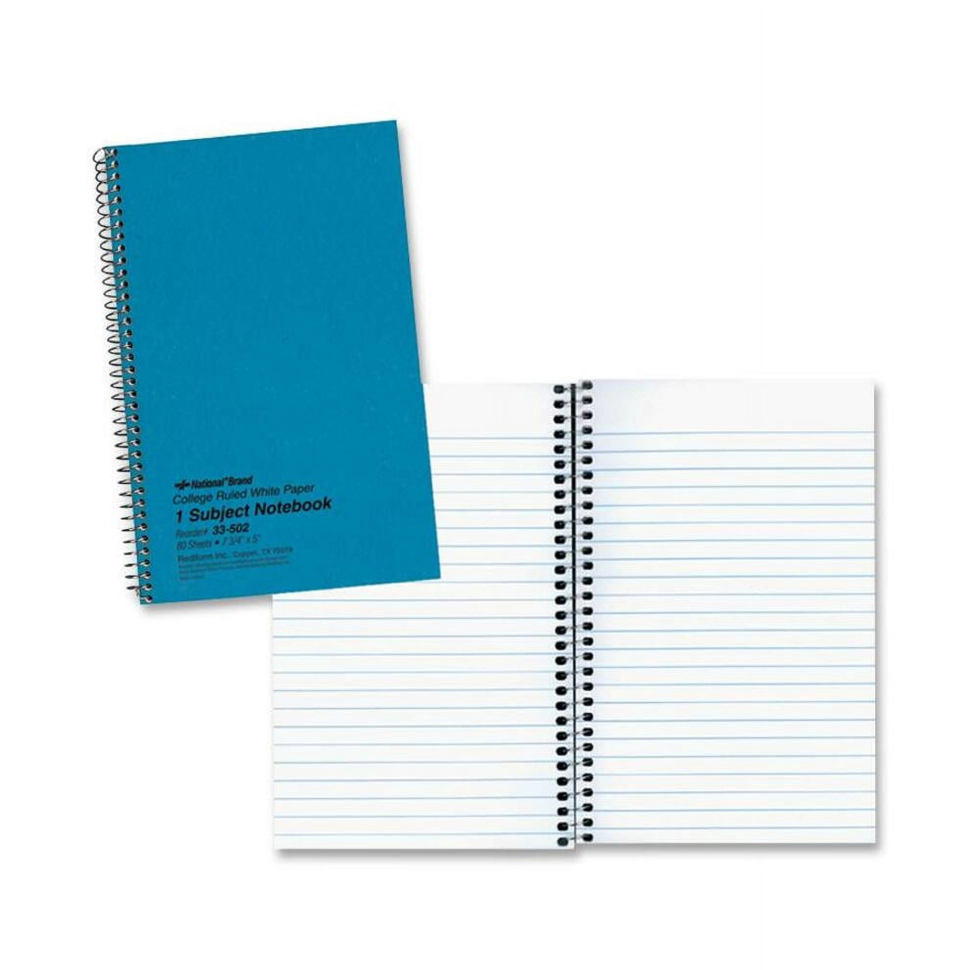 Single-Subject Wirebound Notebooks, 1 Subject, Medium/college Rule, Kolor Kraft Blue Front Cover, 9.5 X 6, 80 Sheets | Bundle of 5 Each