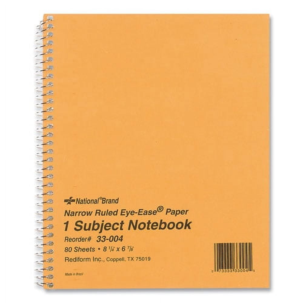 SingleSubject Wirebound Notebooks, 1 Subject, Narrow Rule, Brown Cover