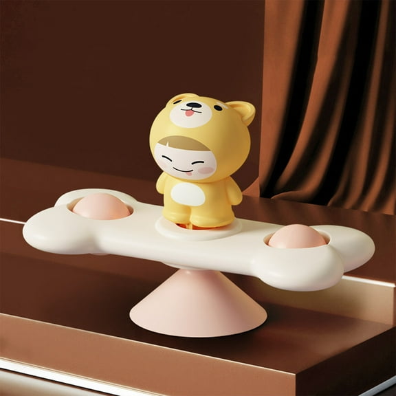 Single Suction Cup Spinning Toy,Rotating Educational Fidget Spinner,Tabletop Bath Play,Hand Eye Coordination Trainer,Visual Auditory Sensory Learning,Mini Interactive Early Learning Toy