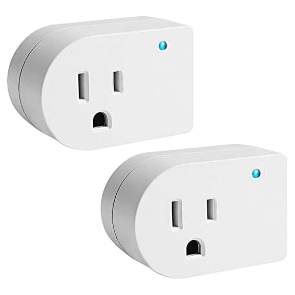 Surge Protector Wall Tap, 1 Grounded Outlet Adapter with Indicator Light, White 2PK