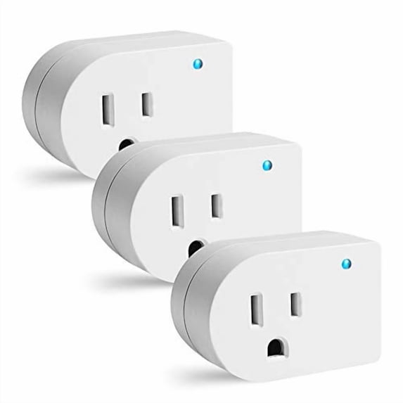 Surge Protector Wall Tap, 1 Grounded Outlet Adapter with Indicator Light, White 3PK