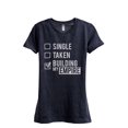 thumbnail image 1 of Single Taken Building My Empire Women's Fashion Relaxed T-Shirt Tee Heather Navy Small, 1 of 3