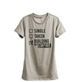 thumbnail image 1 of Single Taken Building My Empire Women's Fashion Relaxed T-Shirt Tee Heather Tan 2X-Large, 1 of 3