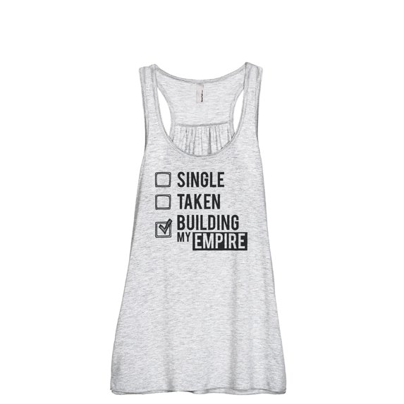 Single Taken Building My Empire Women's Fashion Sleeveless Flowy Racerback Workout Yoga Tank Top Sport Grey Large