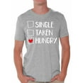thumbnail image 1 of Single Taken Hungry Men's Tee Anti Valentine Day Gift Ideas for Single People Sarcastic Humorous Novelty Shirt for Men, 1 of 4