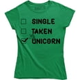 thumbnail image 1 of Single Taken Unicorn Horse Graphic Sister Boyfriend Women's T-Shirt, 1 of 4