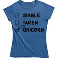 thumbnail image 1 of Single Taken Unicorn Horse Graphic Sister Boyfriend Women's T-Shirt, 1 of 4
