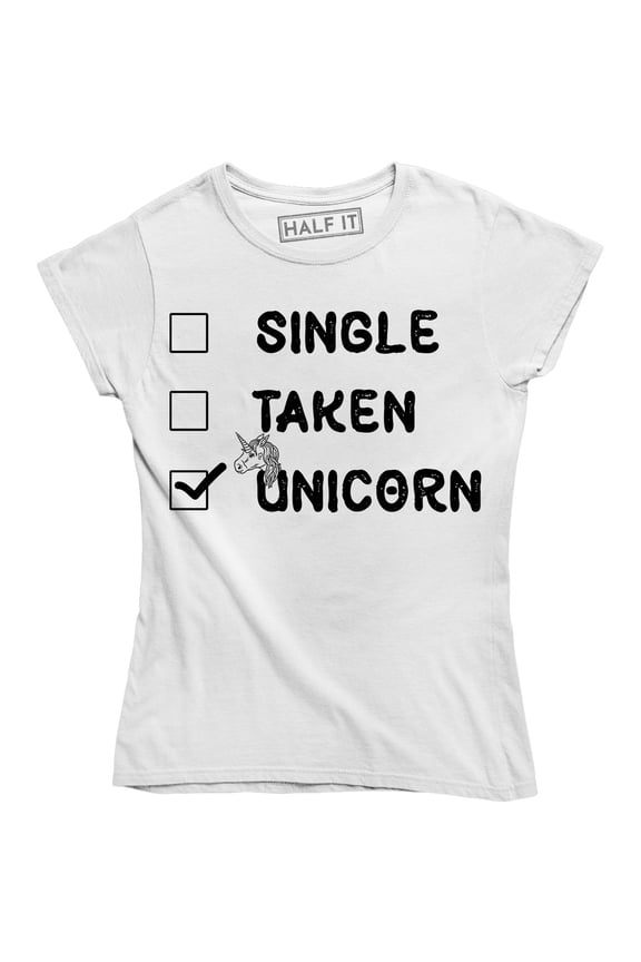 Single Taken Unicorn Horse Graphic Sister Boyfriend Women's T-Shirt