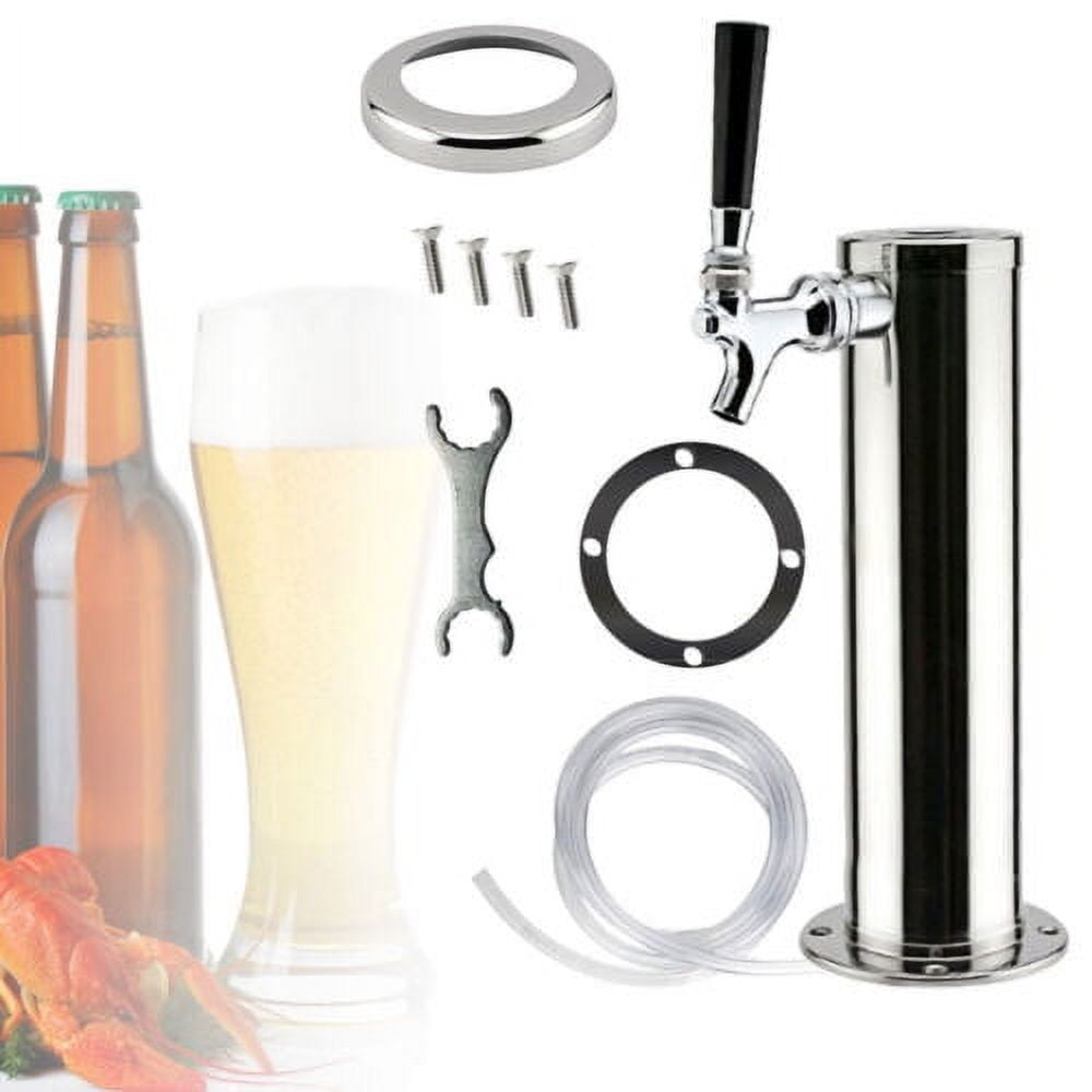 Single Tap Draft Beer Tower Kegerator Bar Single Chrome Faucet Stainless Steel!