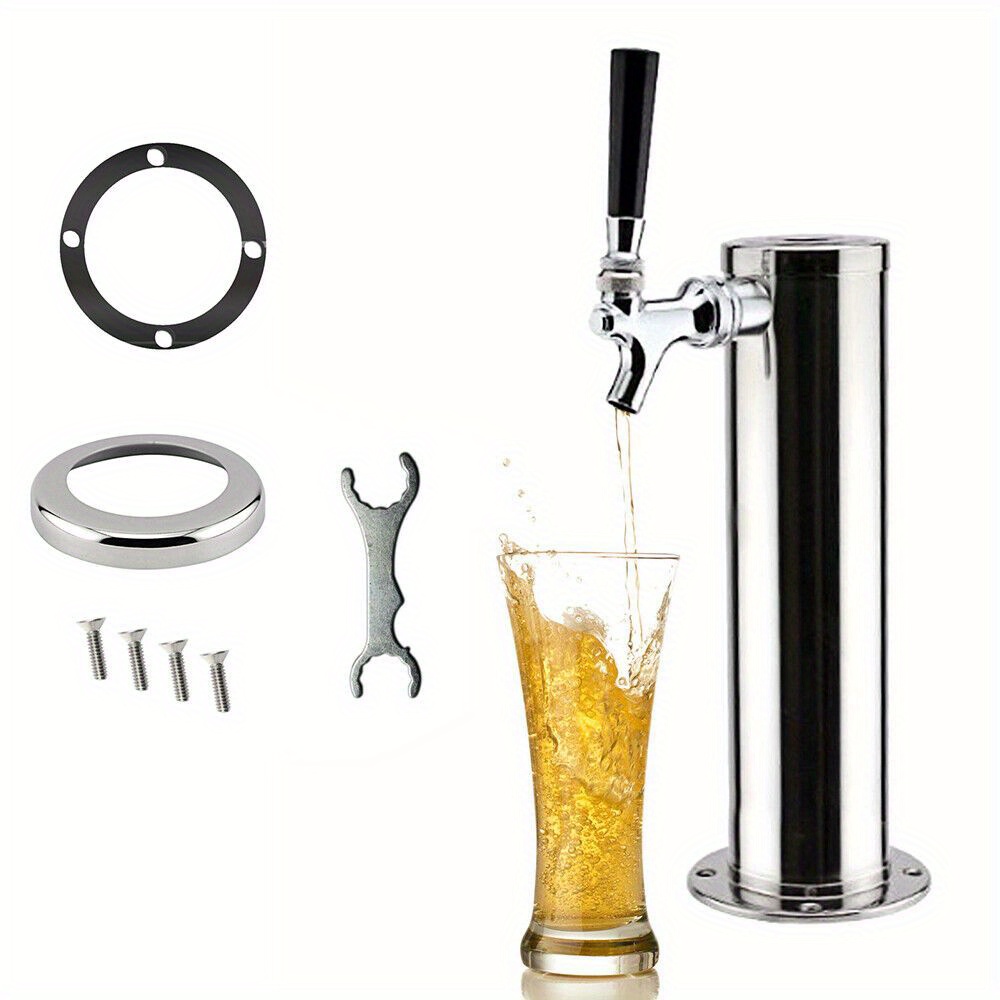 Single Tap Draft Beer Tower, Support Countertop and Kegerator