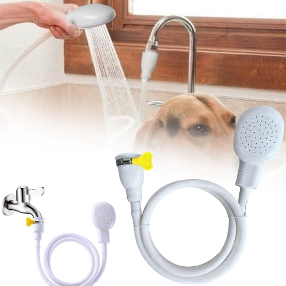 Single Tap Shower Attachment,Portable Rubber Hose Nozzle,Faucet Shower Hose Bath Jet for Tub,Easy Install Tap Connector for Washing Pet, Bathing Floor Rinsin & People Use