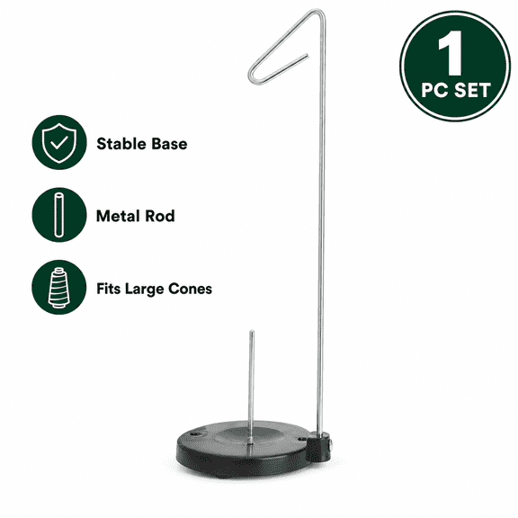 Single Thread Stand for Sewing Machine, Adjustable Metal Spool Holder with Stable Base for Large Cone Thread