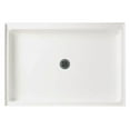 thumbnail image 1 of Single Threshold Shower Floor with Drain Cover in White, 1 of 3