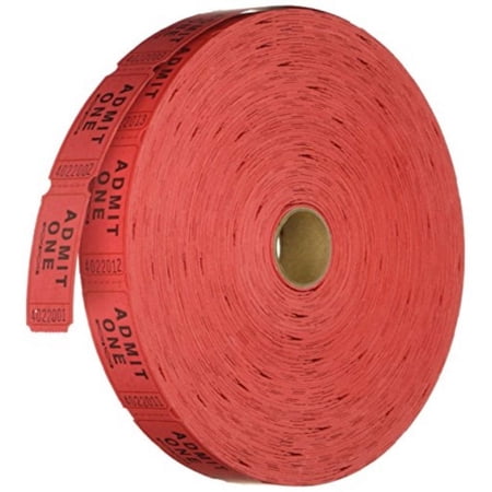 Single Ticket Roll 2000 Tickets Red [101-R]
