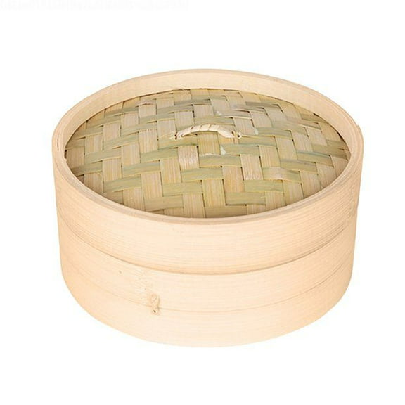 Single Tier Bamboo Steamer Sum Basket Cooker with Lid