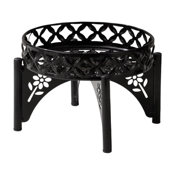 Single-Tier Wrought Iron Plant Stand, Floor-Standing Potted Flower Shelf, Sturdy Metal Flower Pot Rack, Minimalist Floor Planter Holder for Indoor Green Plants, Balcony, Living Room and Home Decor
