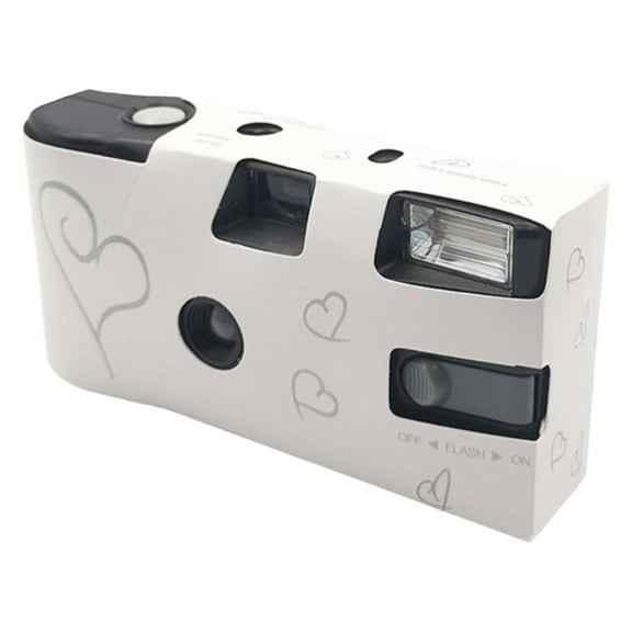 Single Time Use 35mm Film Camera with Build In Flashing Light with 27 Sheet Films for Party Wedding Vintage