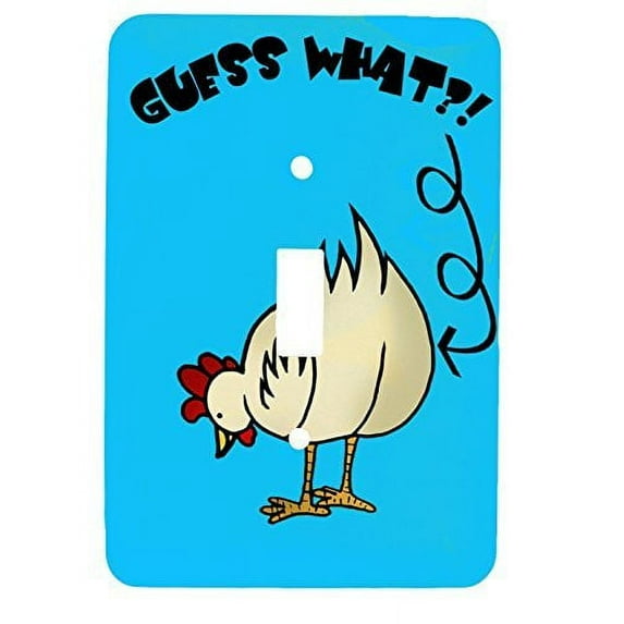 Single Toggle Metal Light Switch Cover with Chicken Butt Design (Blue)