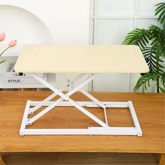 Single Top 23.6 inch Scissors Lift Keyboard and Mouse Riser,Height Adjustable Standing Desk Converter for Ergonomic Sit Stand Workstations,7 Height Levels