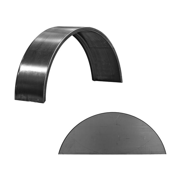 Single Trailer Axle 9x32 Smooth Steel Rolled Fender Kit