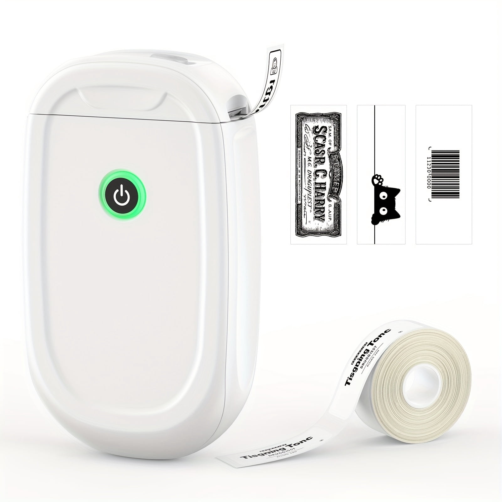 Single Unit Compact Thermal Label Printer with Integrated Printing Paper, a Mini Ink-Free Sticker Creator Suitable for Home And Educational Use
