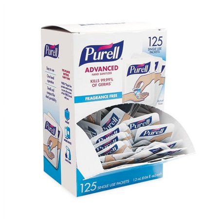 Single Use Advanced Gel Hand Sanitizer, 1.2 Ml, Packet, Fragrance-Free, 125/box, 12 Box/carton | Bundle of 2 Cartons