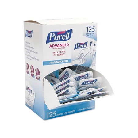 Single Use Advanced Gel Hand Sanitizer 1.2 mL, Packet, Clear, 125/Box